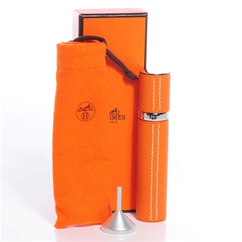 hermes refillable leather case|HERMES Epsom Atomizer Refillable Bottle and Case Orange .33 .